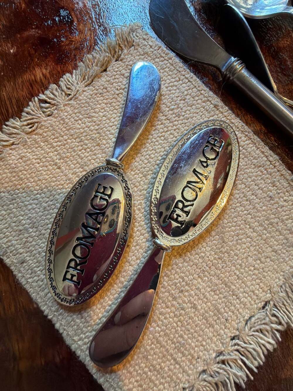 Set of 2 Vintage Silver Tone Fromage Cheese Spreaders